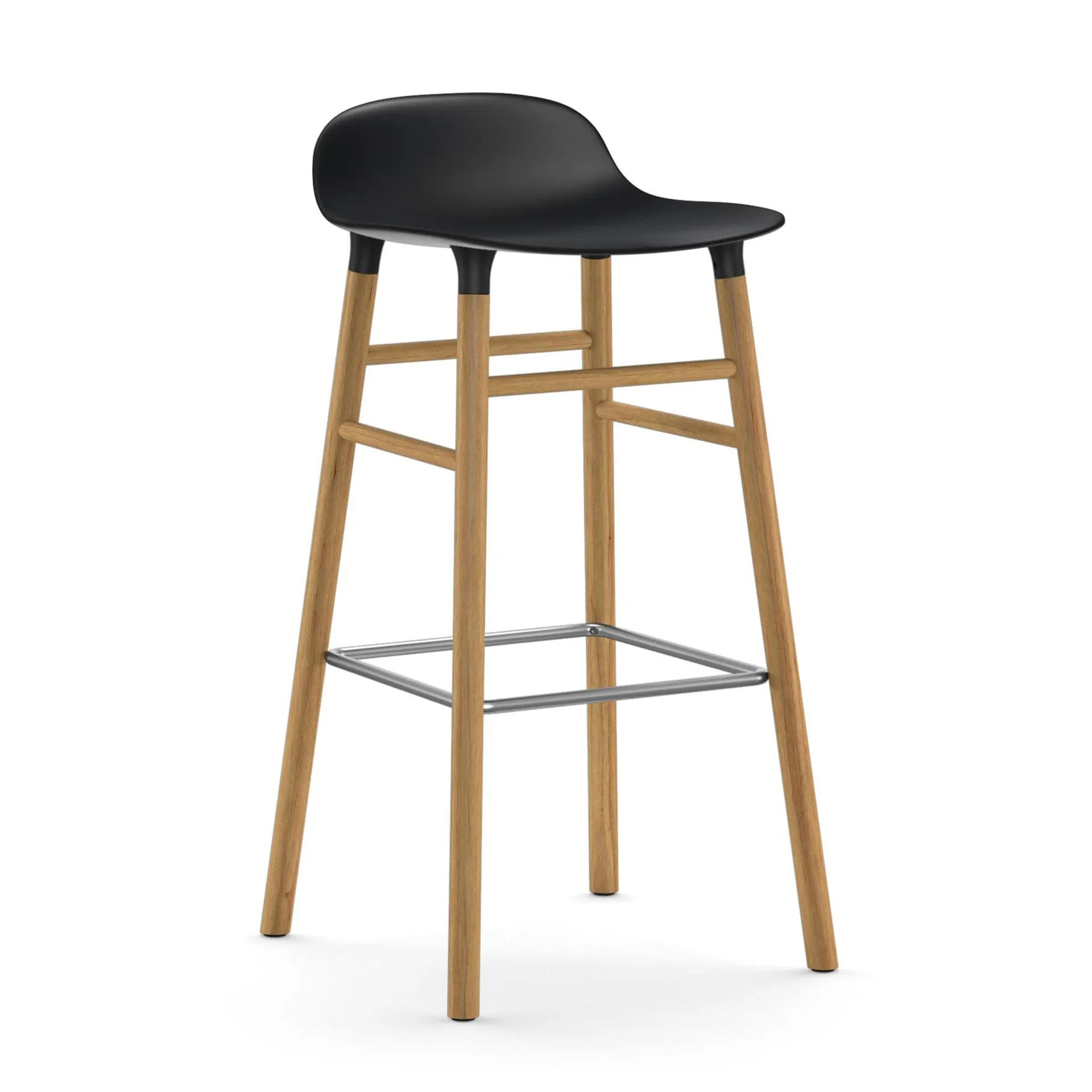 Banco elevado Form com pernas em carvalho 75 cm, Preto Normann Copenhagen
