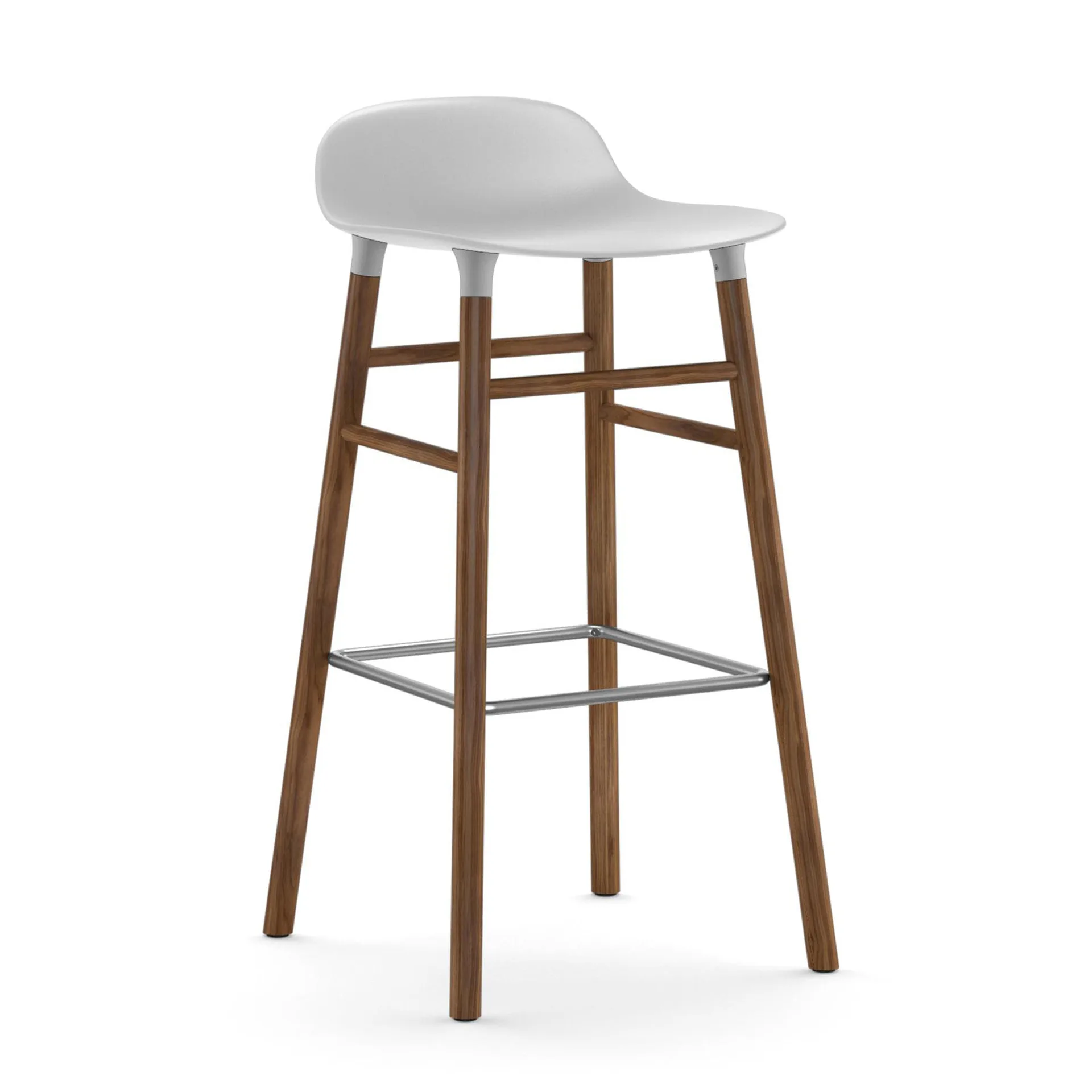 Banco elevado Form com pernas em nogueira 75 cm, Branco Normann Copenhagen