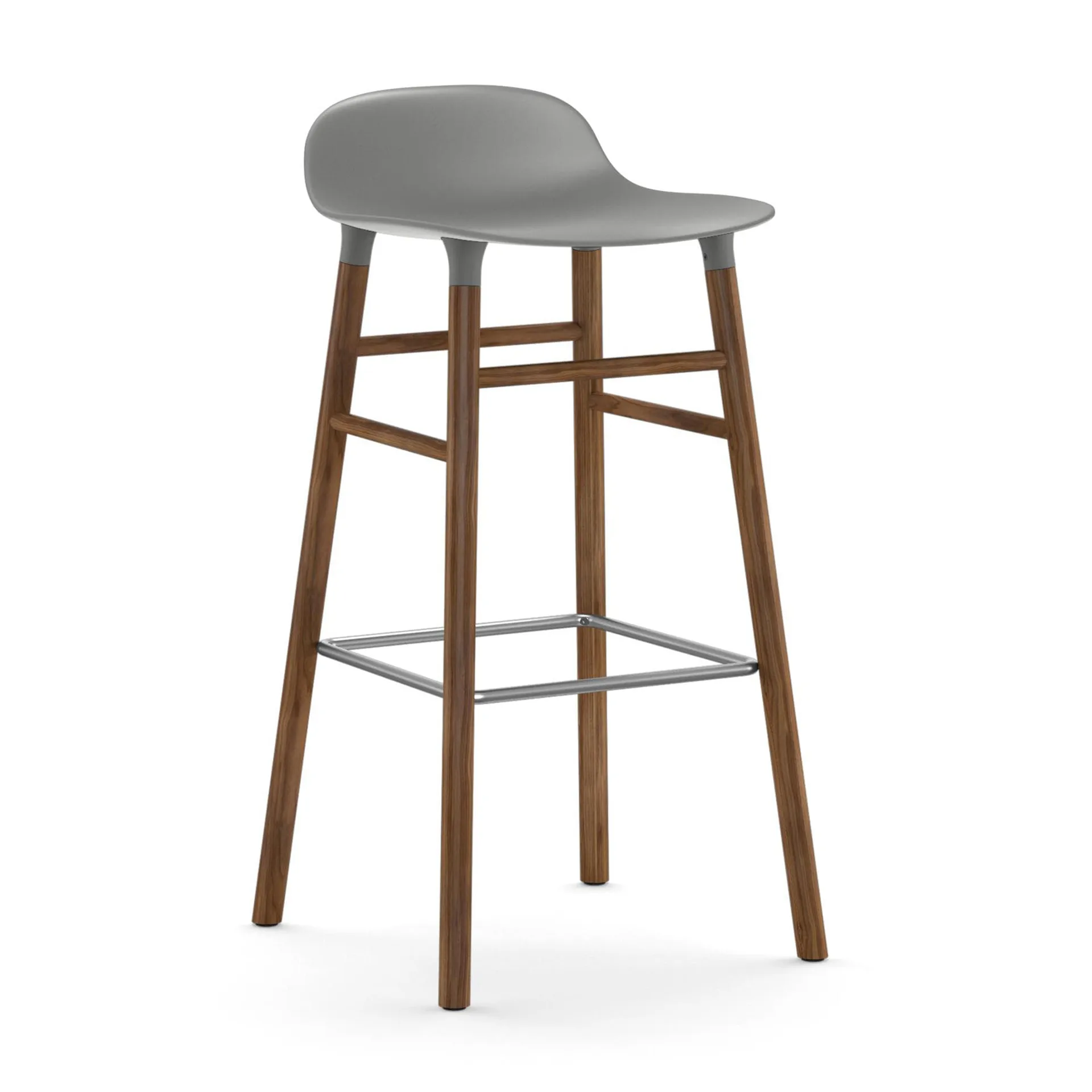 Banco elevado Form com pernas em nogueira 75 cm, cinza Normann Copenhagen