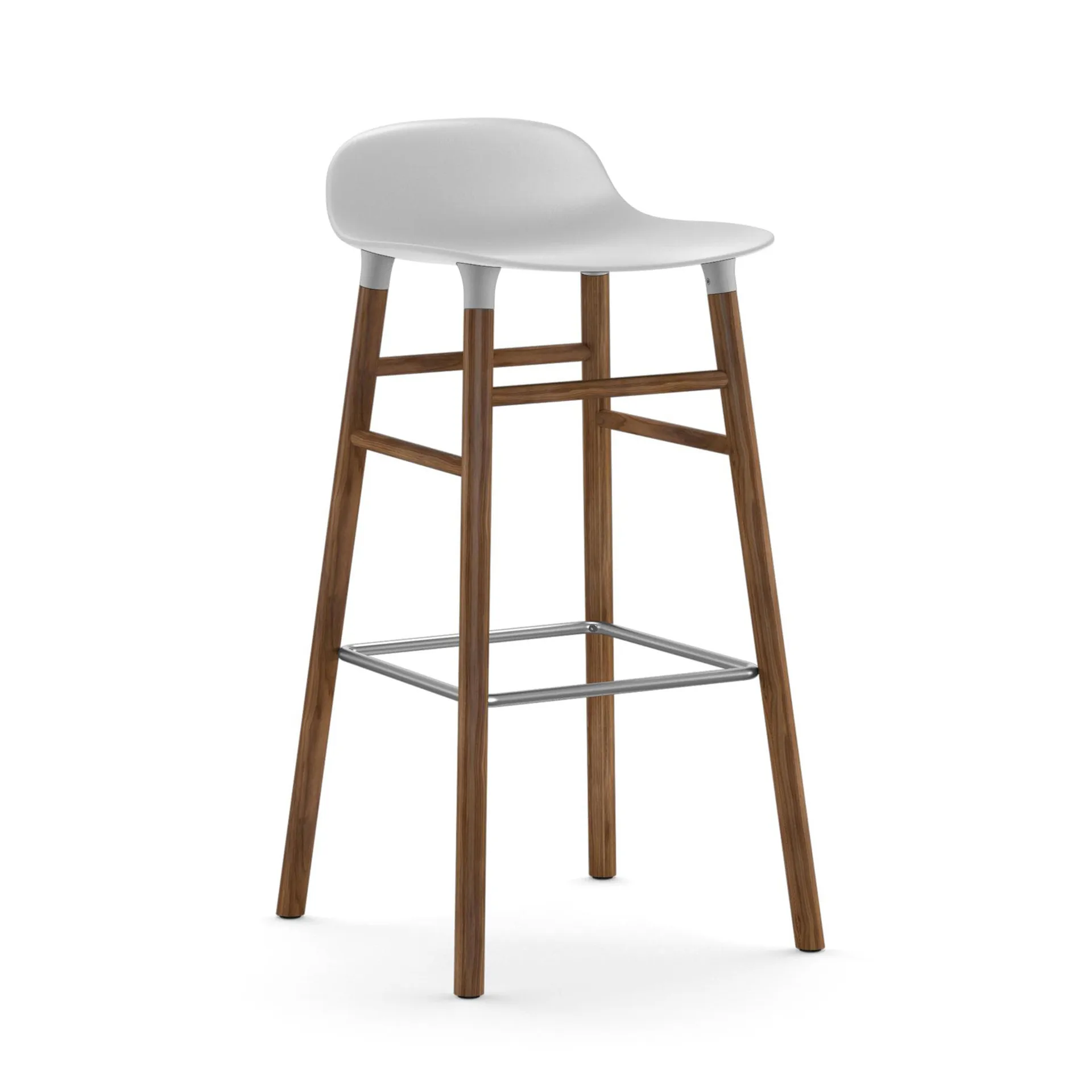Banco elevado Form com pernas em nogueira, Branco Normann Copenhagen
