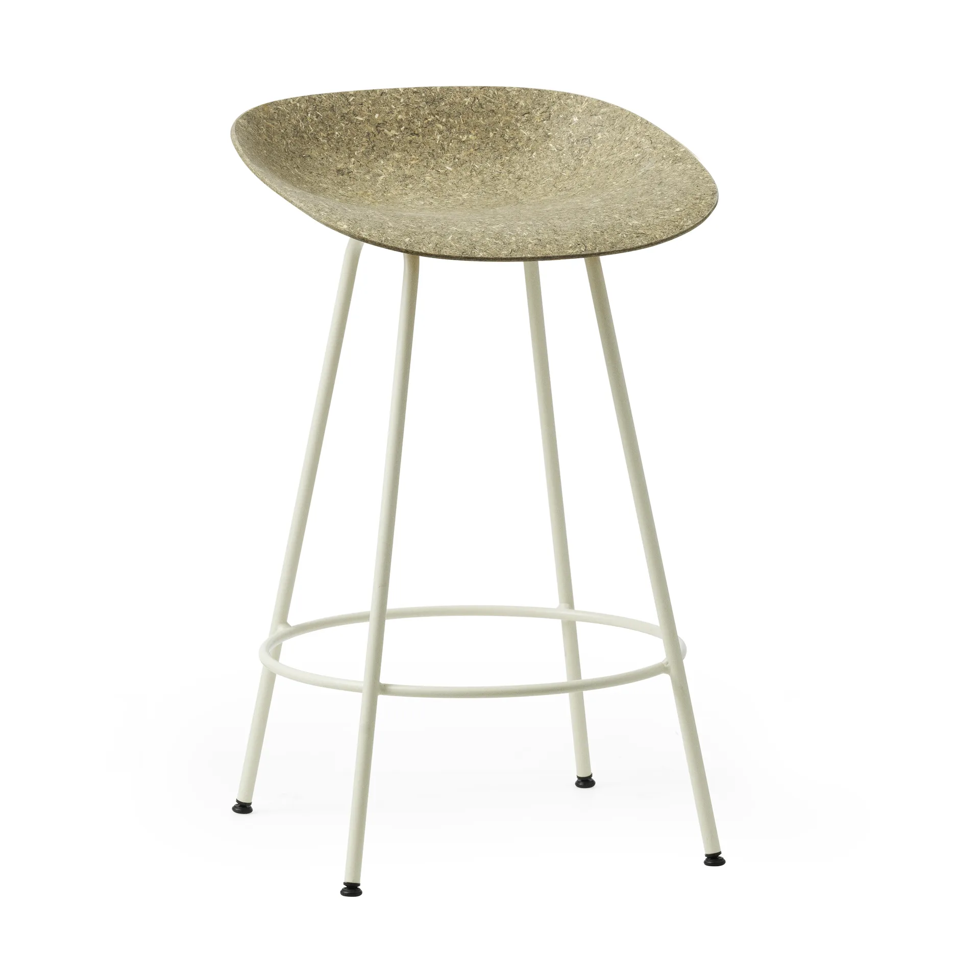 Banqueta Mat Barstool 65 cm, Seaweed-cream steel Normann Copenhagen