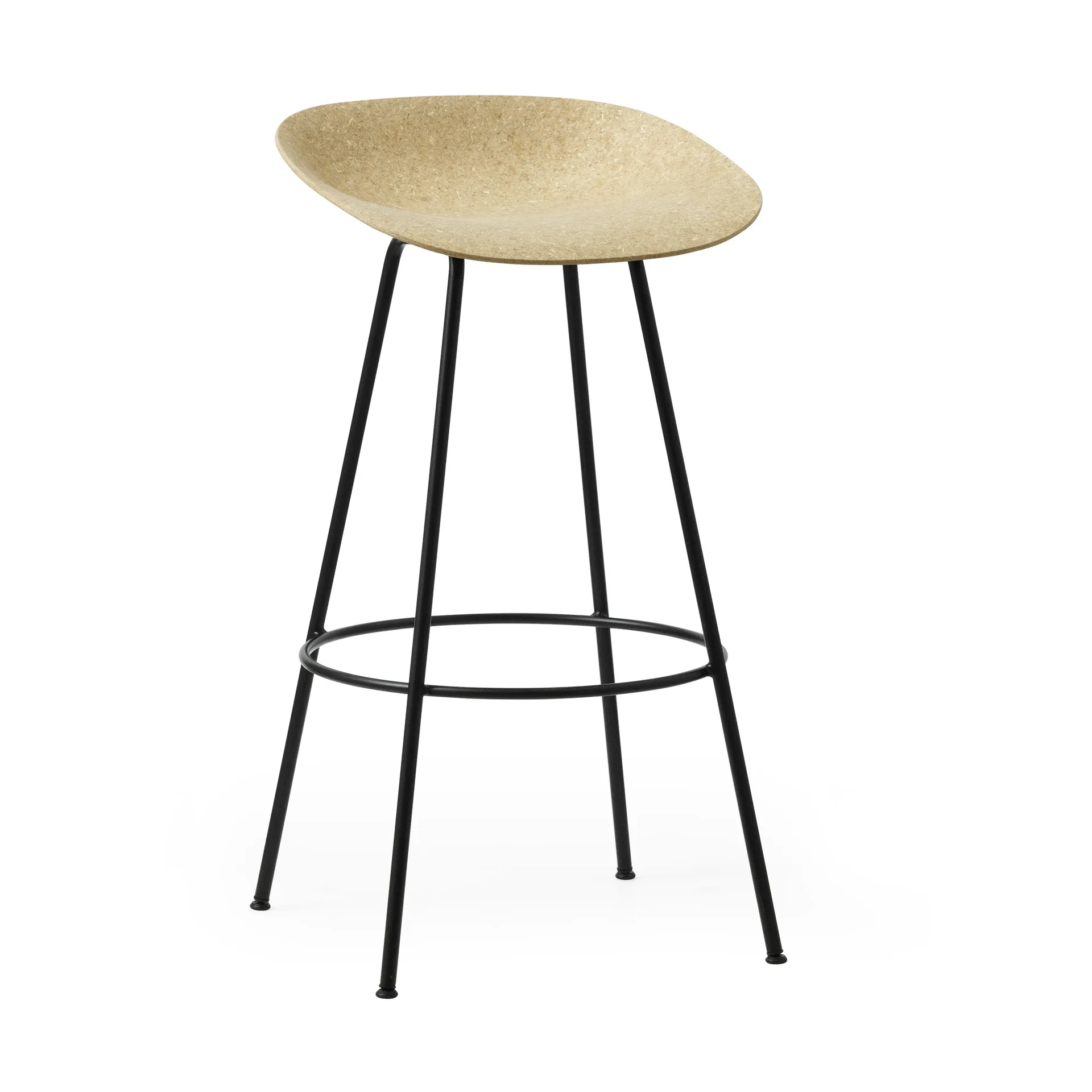 Banqueta Mat Barstool 75 cm, Hemp-black steel Normann Copenhagen