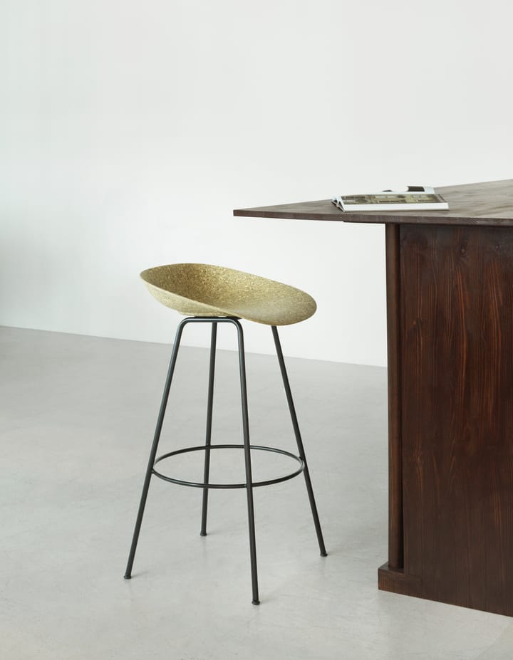 Banqueta Mat Barstool 75 cm, Seaweed-black steel Normann Copenhagen