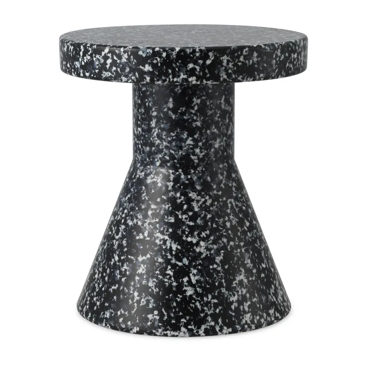 Bit Cone banco redondo - Preto-branco, Ø36x42 cm - Normann Copenhagen