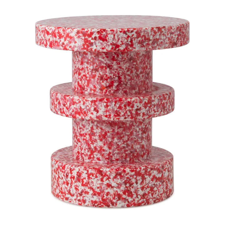 Bit Stack banco redondo - Vermelho, Ø36x42 cm - Normann Copenhagen