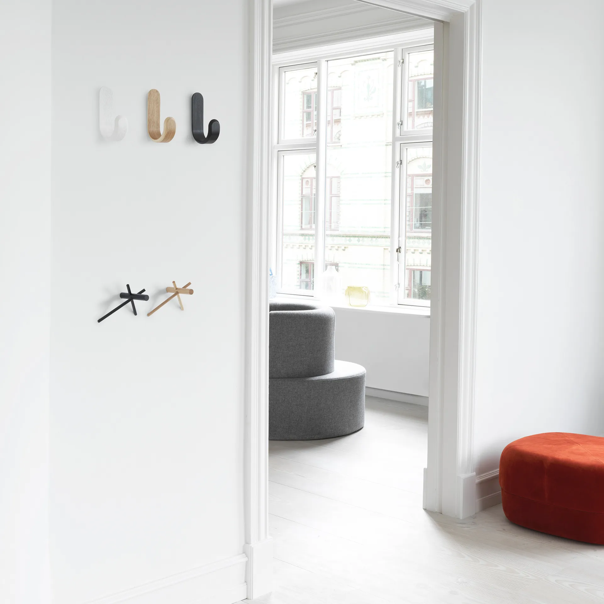 Cabide Normann Sticks, preto conjunto de 2 Normann Copenhagen