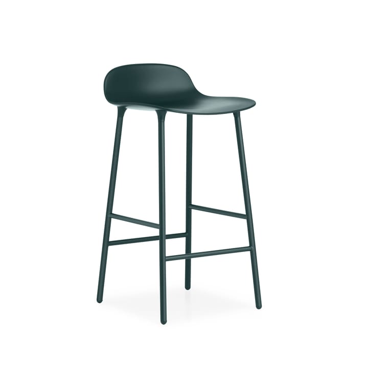 Cadeira bar baixa Form - verde, Pernas de aço lacado verde - Normann Copenhagen