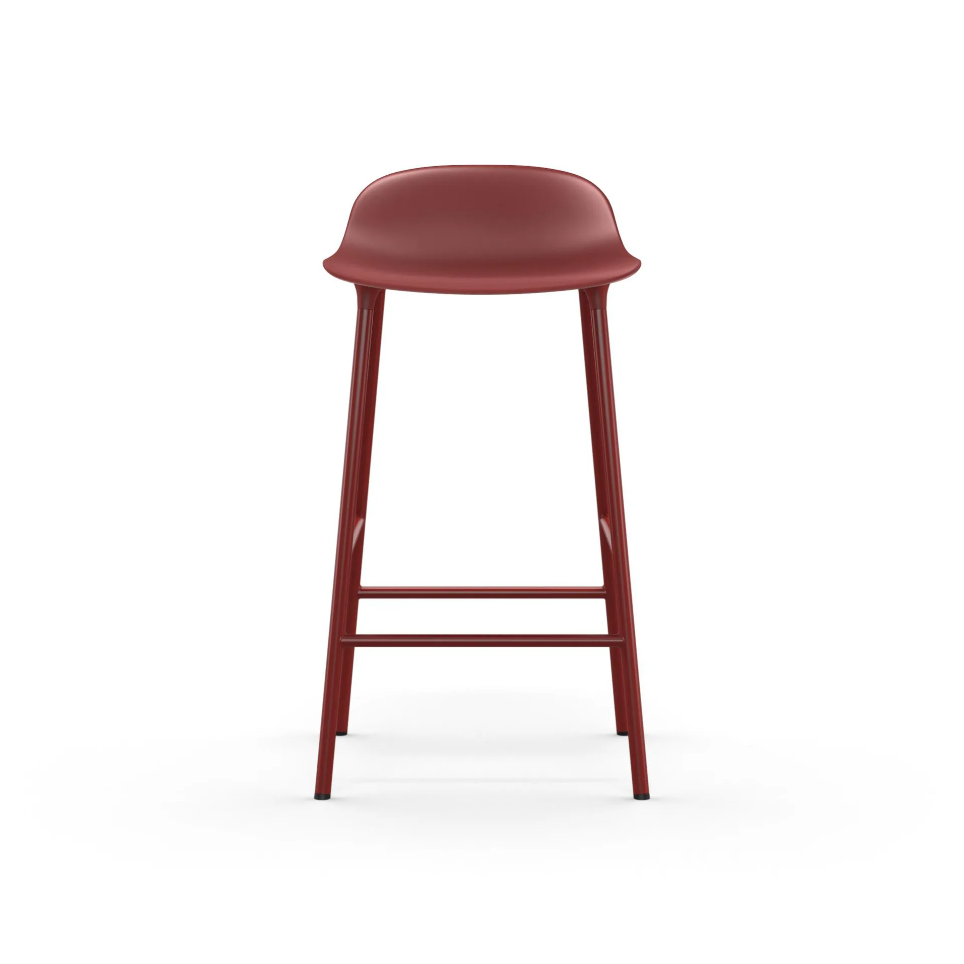 Cadeira bar baixa Form, vermelho, Pernas de aço lacado vermelho Normann Copenhagen