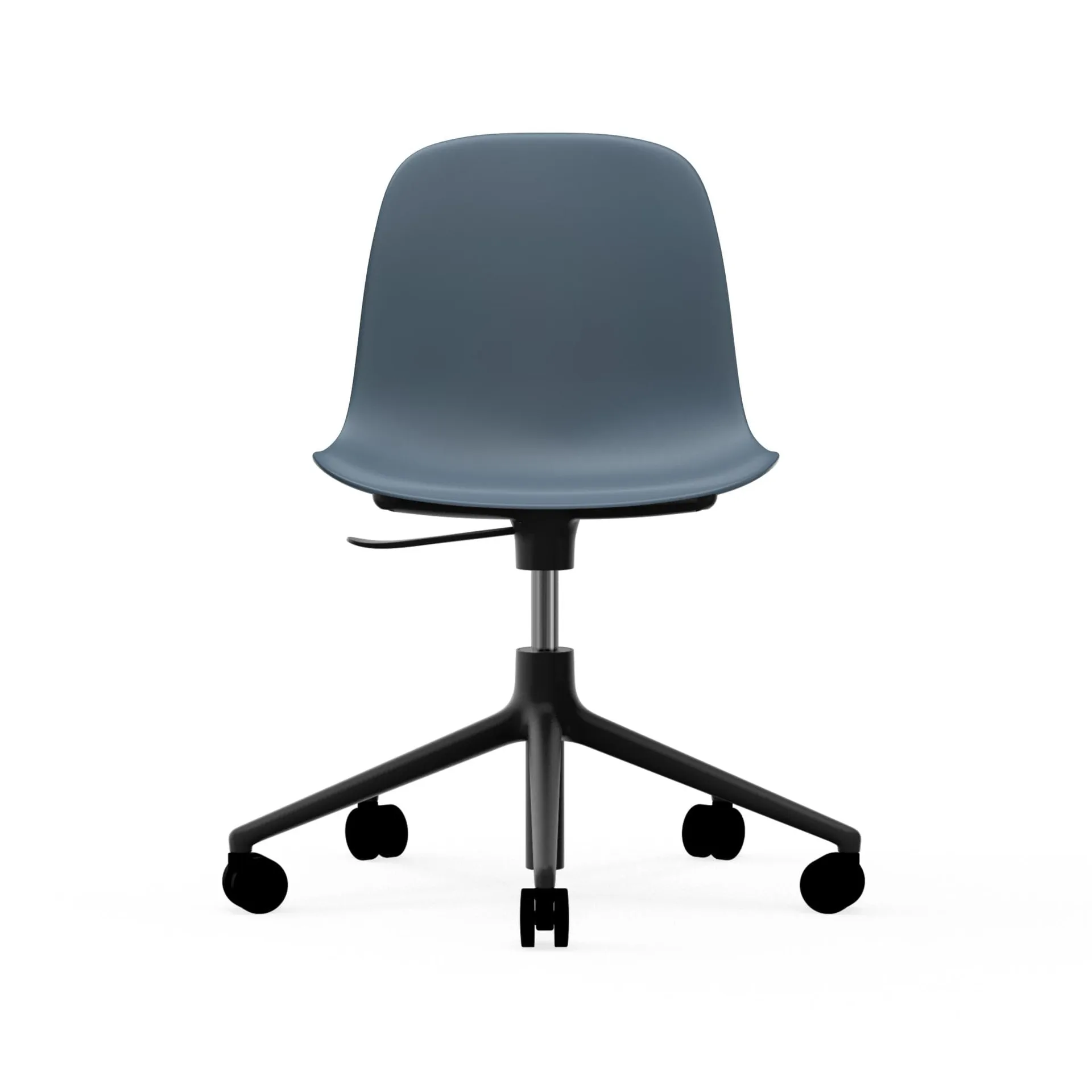 Cadeira de escritório Form chair swivel 5W, azul, alumínio preto, rodas Normann Copenhagen