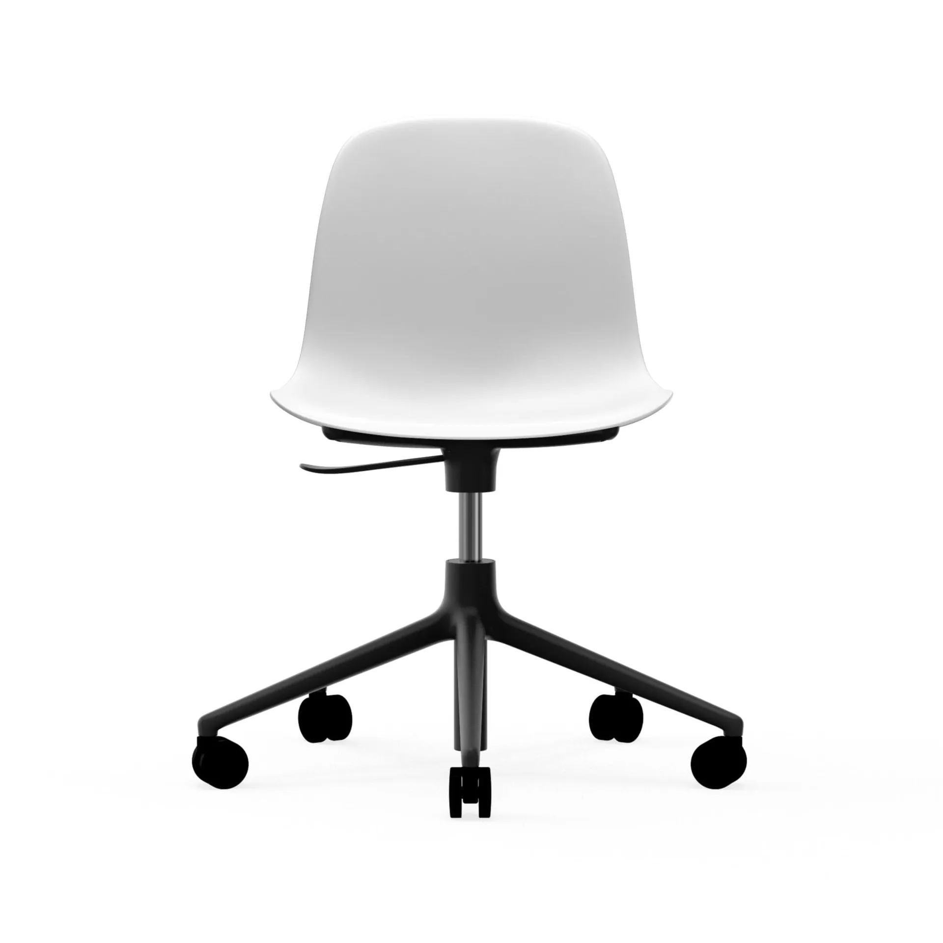Cadeira de escritório Form chair swivel 5W, branca, alumínio preto, rodas Normann Copenhagen