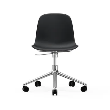 Cadeira de escritório Form chair swivel 5W - preto, alumínio preto, rodas - Normann Copenhagen