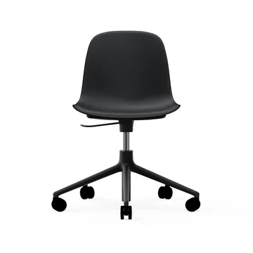 Cadeira de escritório Form chair swivel 5W - preto, alumínio preto, rodas - Normann Copenhagen