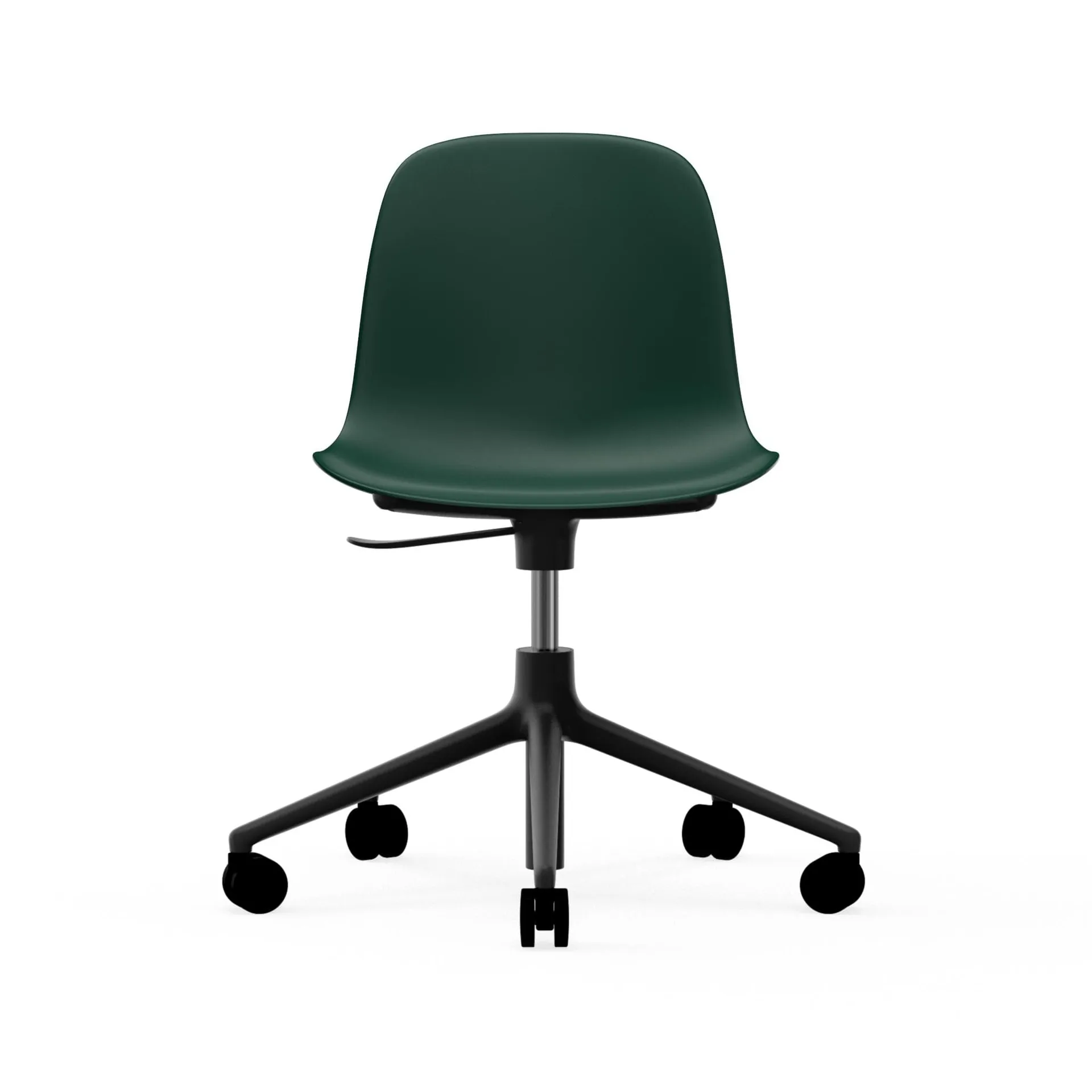 Cadeira de escritório Form chair swivel 5W, verde, alumínio preto, rodas  Normann Copenhagen