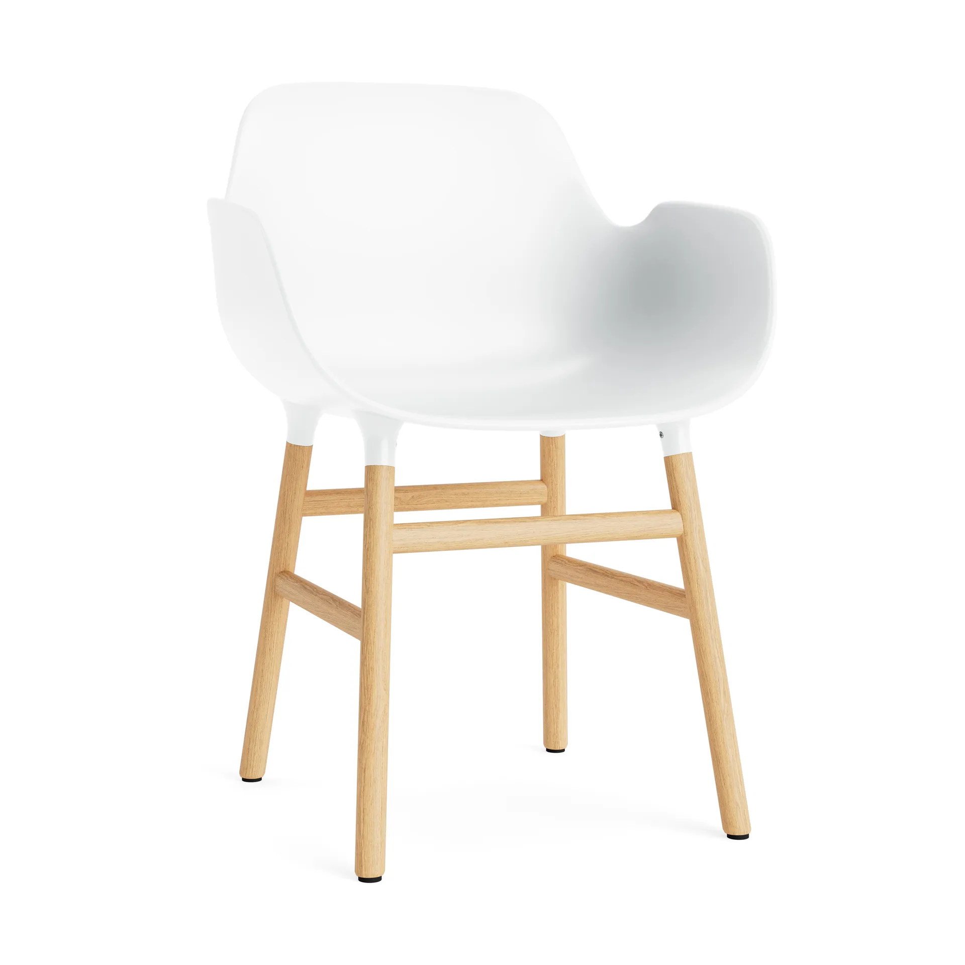 Cadeira Form, branco, pernas carvalho Normann Copenhagen