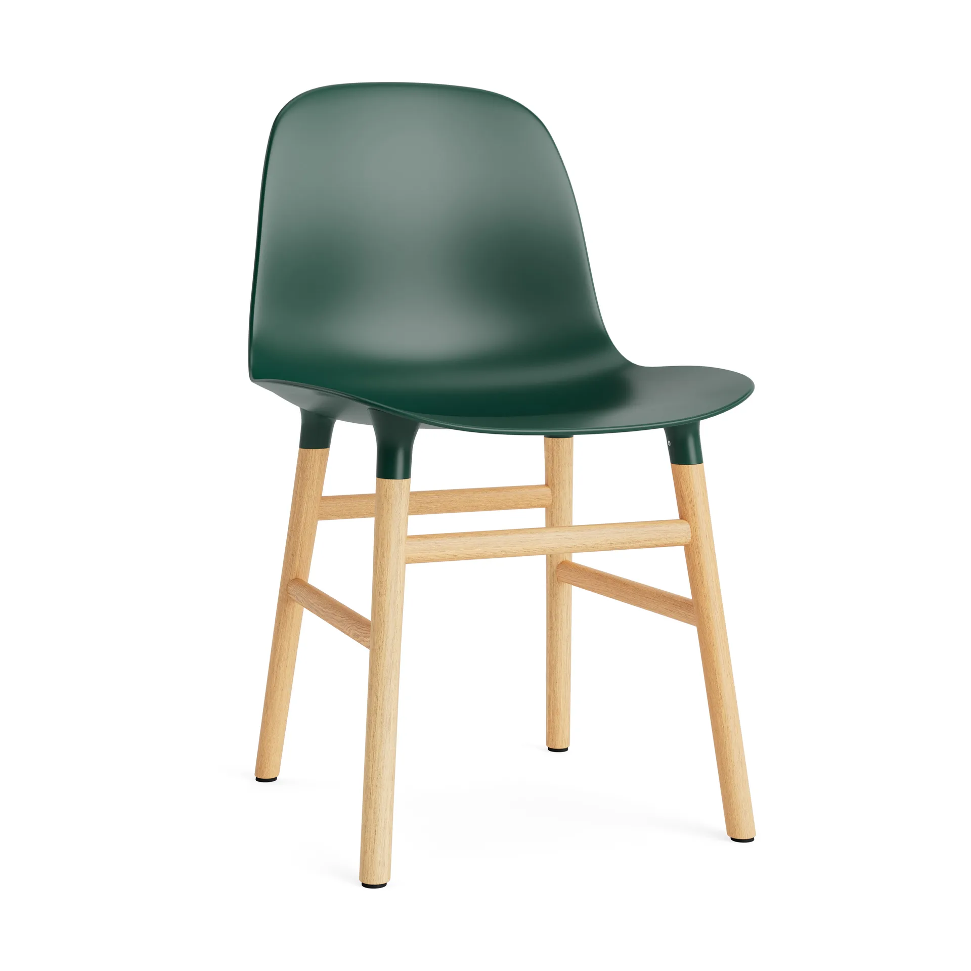 Cadeira Form, verde, pernas carvalho Normann Copenhagen