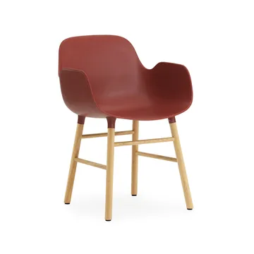Cadeira Form - vermelho, pernas carvalho - Normann Copenhagen