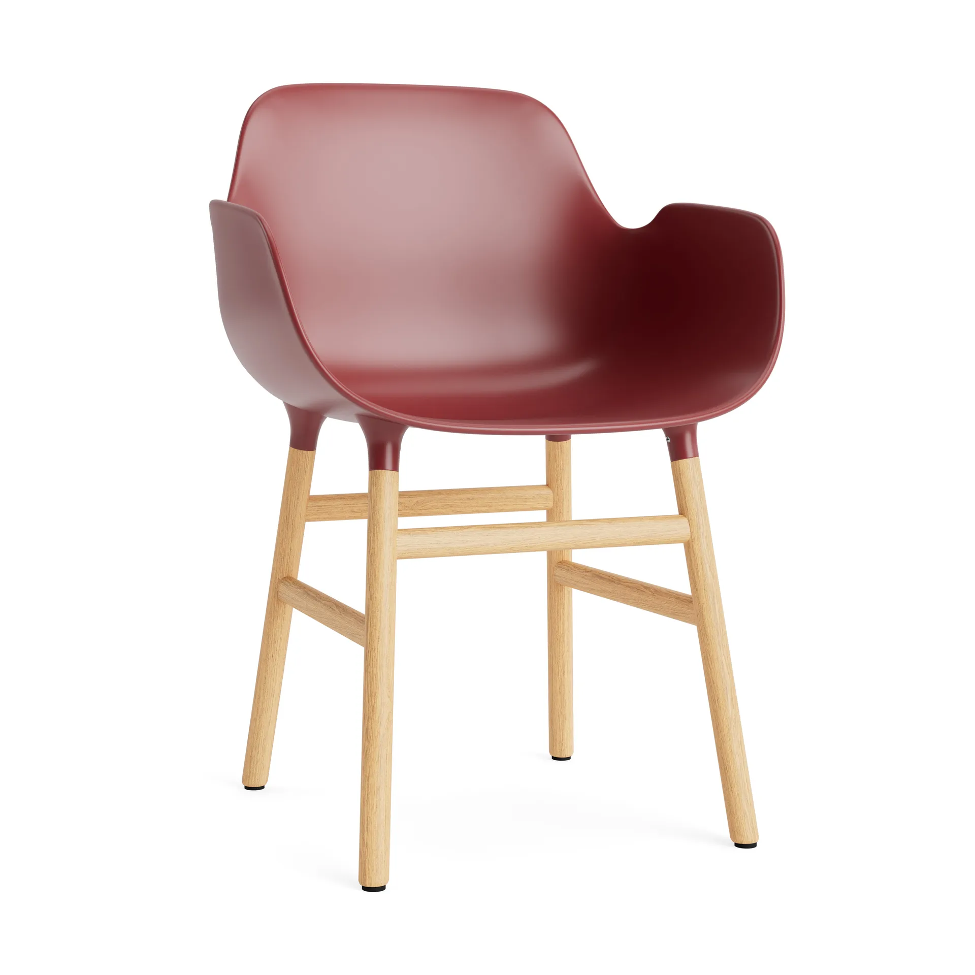 Cadeira Form, vermelho, pernas carvalho Normann Copenhagen