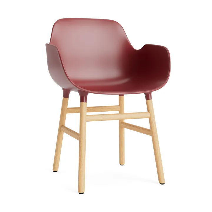 Cadeira Form - vermelho, pernas carvalho - Normann Copenhagen