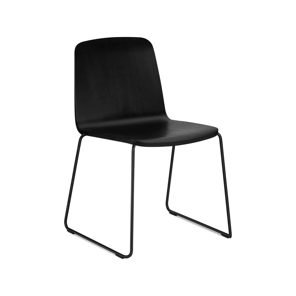 Cadeira Just, Preto, Borda Preta, Suporte de Metal Preto Normann Copenhagen