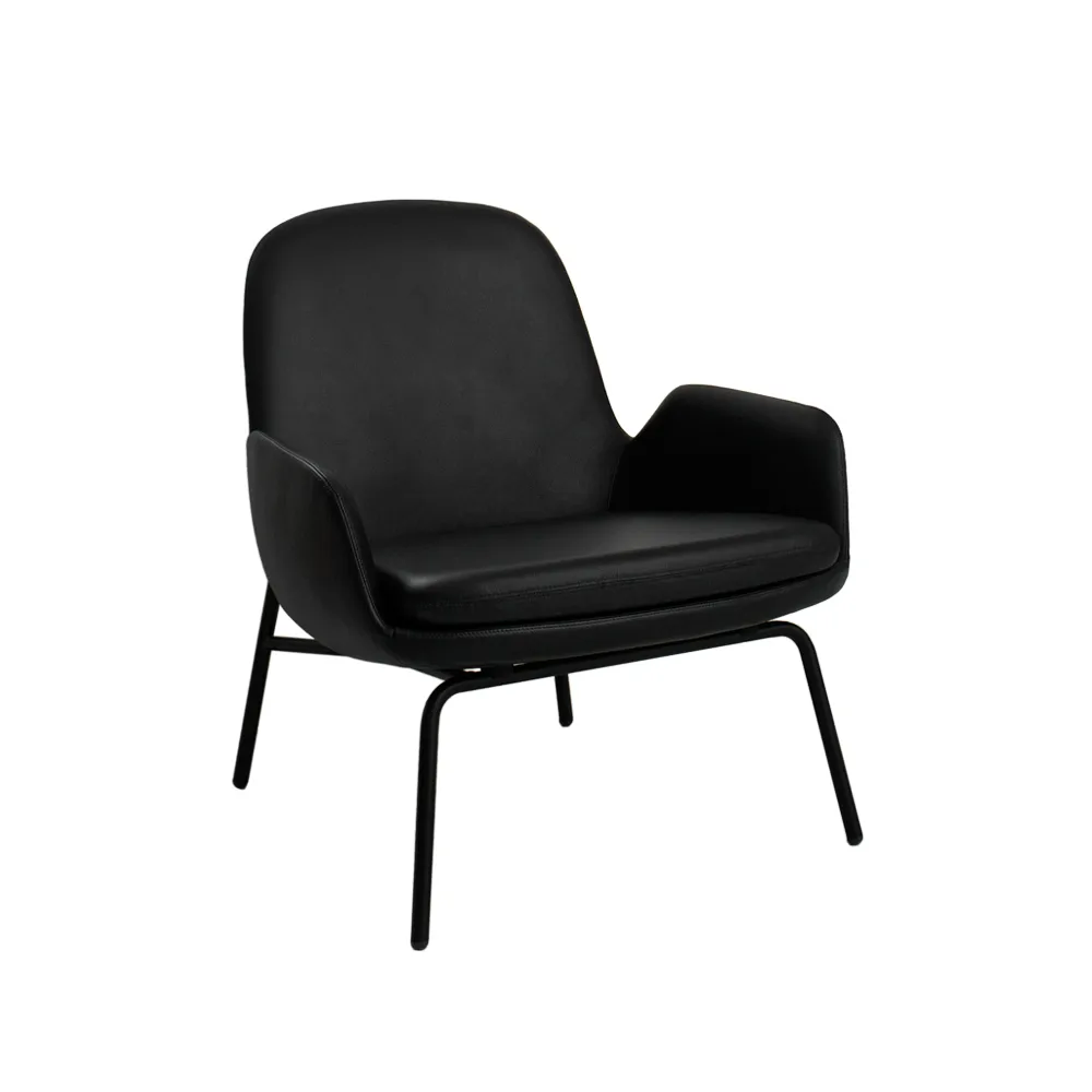 Cadeira lounge Era Low, Couro preto tango  Normann Copenhagen