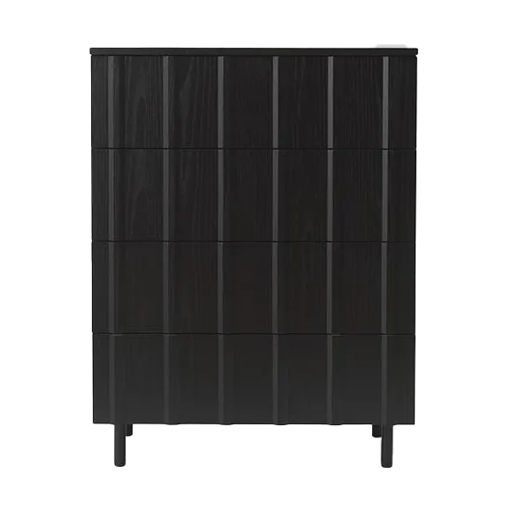 Cômoda Rib com 4 gavetas, Soft Black Normann Copenhagen