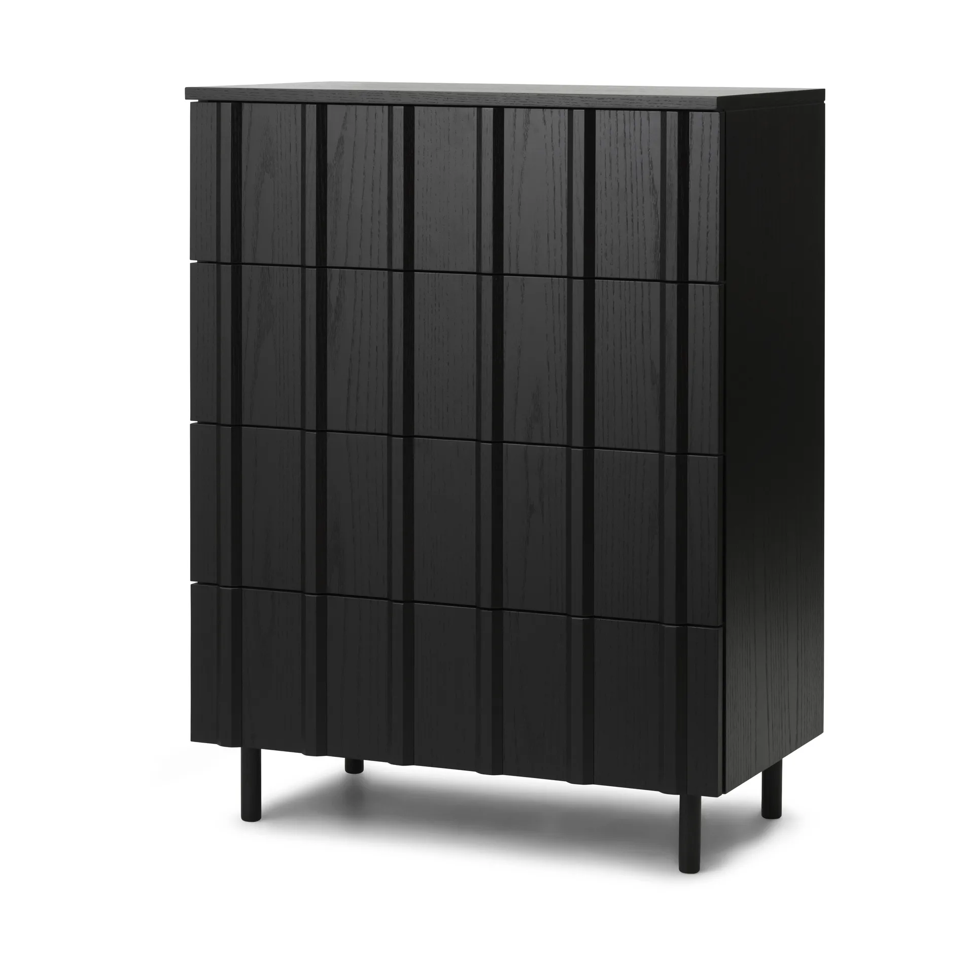 Cômoda Rib com 4 gavetas, Soft Black Normann Copenhagen