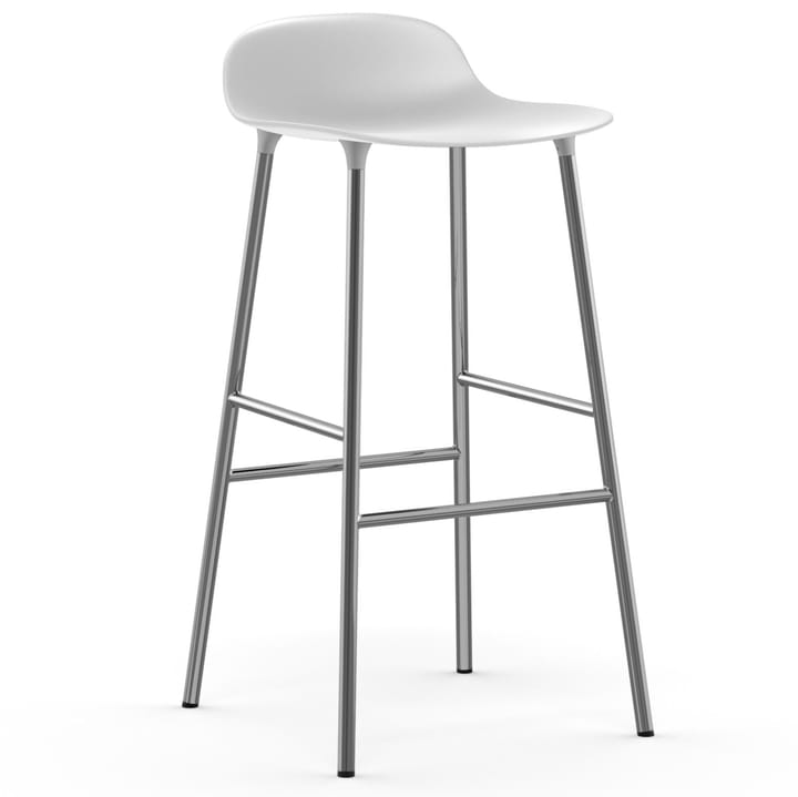 Form Cadeira bar com pernas cromadas 75 cm - Branco - Normann Copenhagen