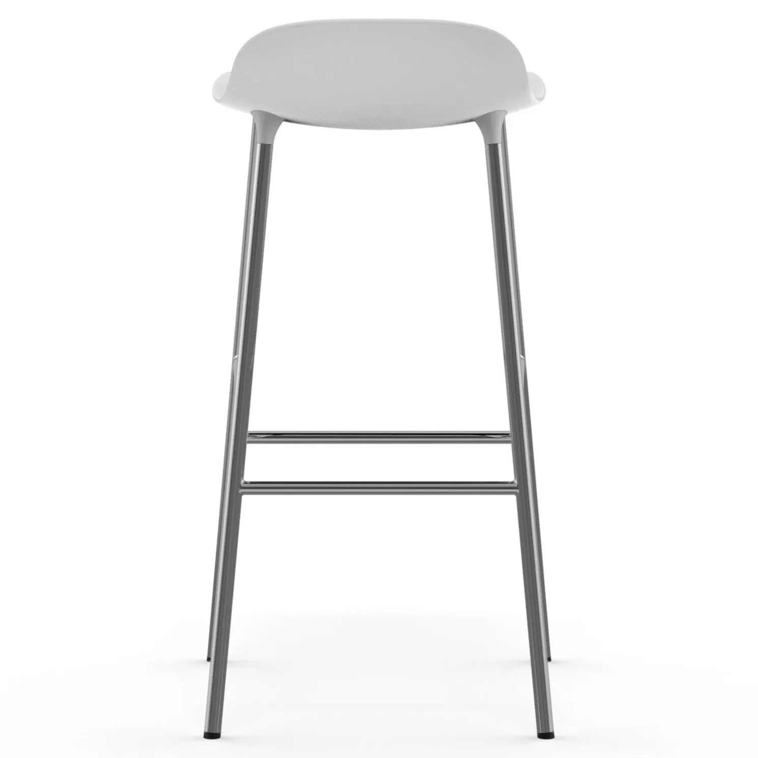 Form Cadeira bar com pernas cromadas 75 cm, Branco Normann Copenhagen