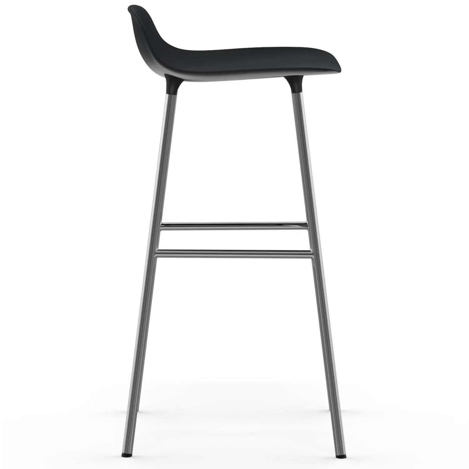 Form Cadeira bar com pernas cromadas 75 cm, Preto Normann Copenhagen