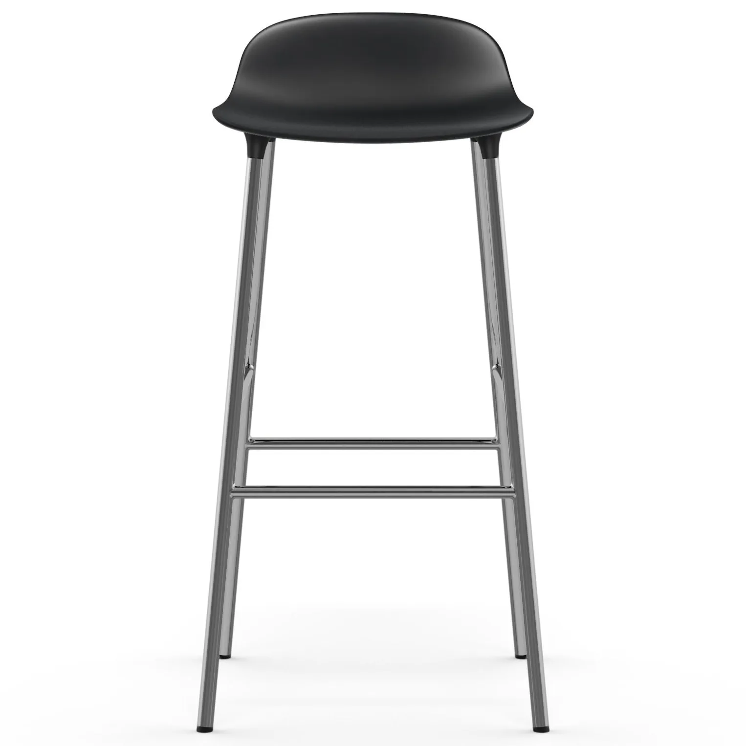 Form Cadeira bar com pernas cromadas 75 cm, Preto Normann Copenhagen