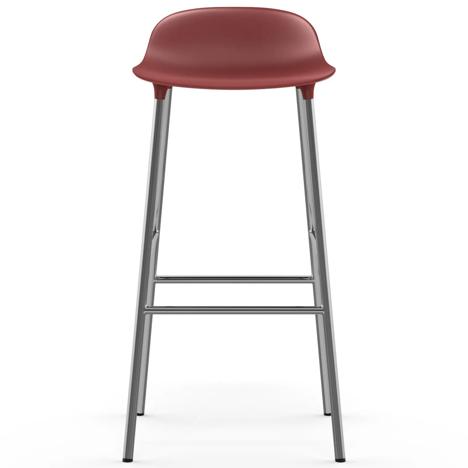 Form Cadeira bar com pernas cromadas 75 cm, Vermelho Normann Copenhagen