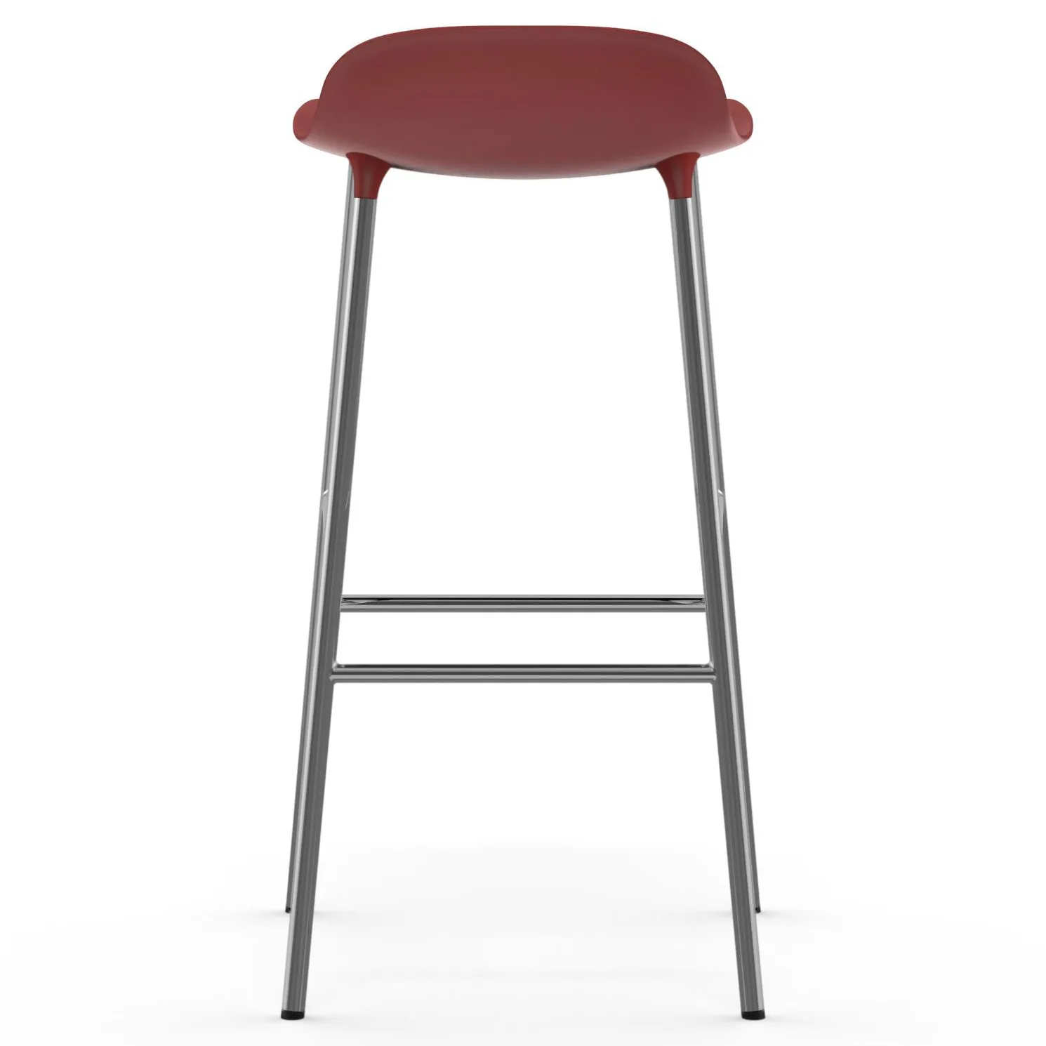 Form Cadeira bar com pernas cromadas 75 cm, Vermelho Normann Copenhagen