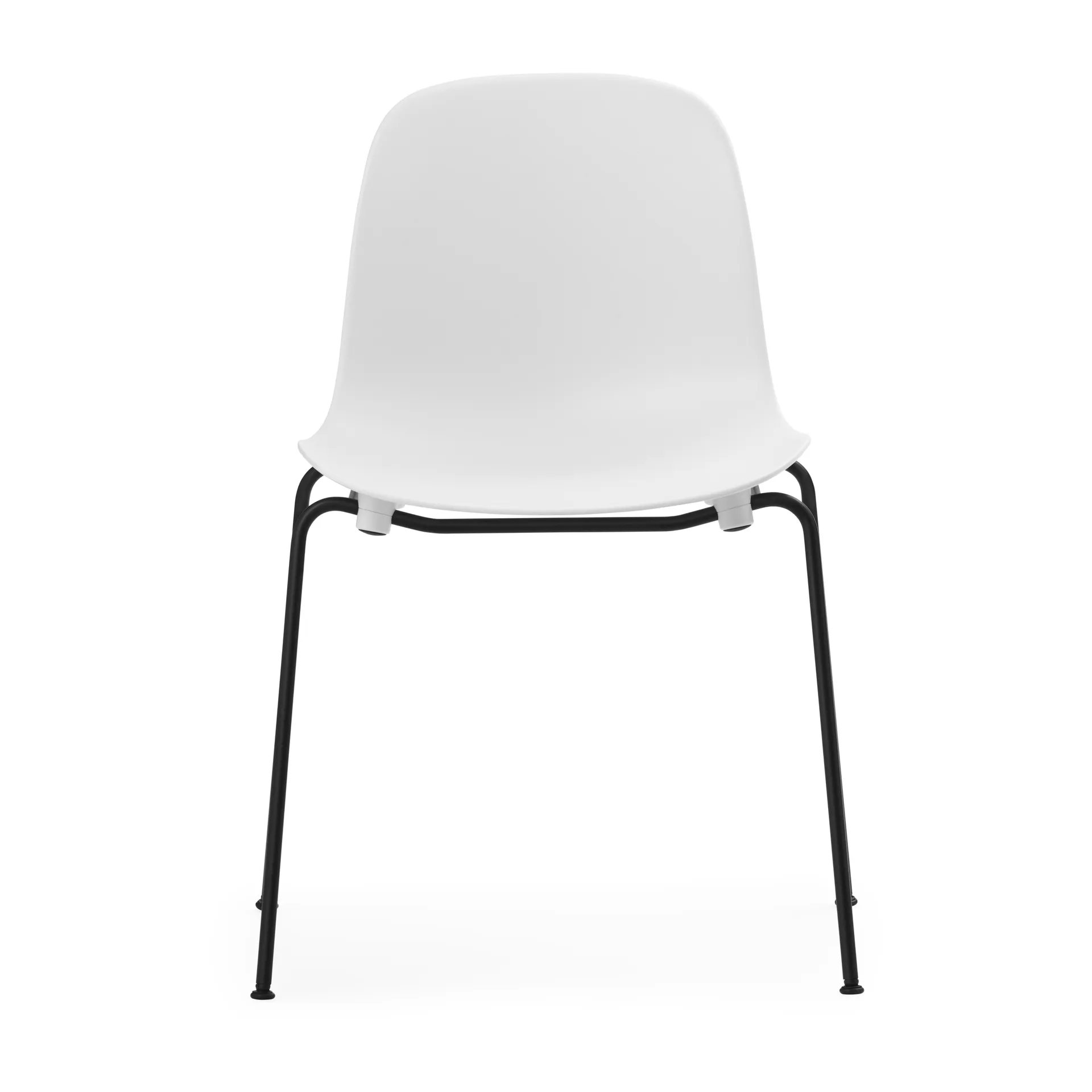 Form Chair cadeira empilhável com pés pretos, 2 peças, Branco,  Normann Copenhagen