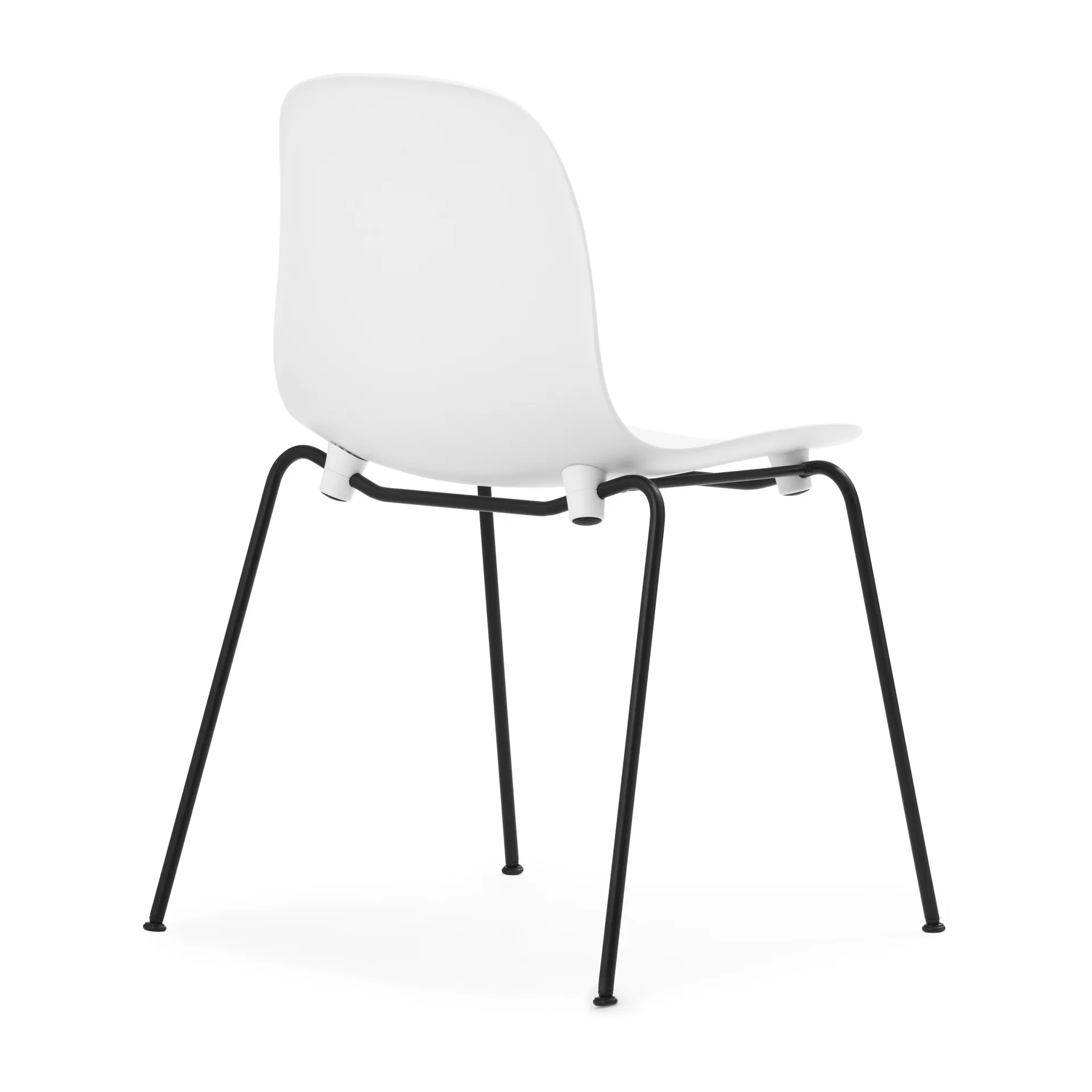 Form Chair cadeira empilhável com pés pretos, 2 peças, Branco,  Normann Copenhagen