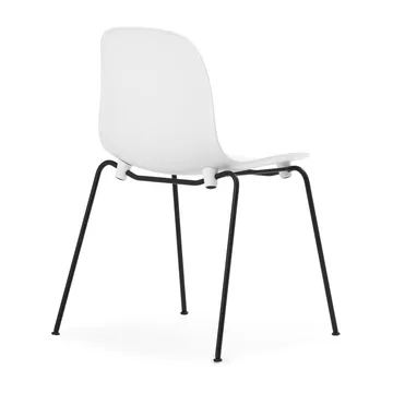 Form Chair cadeira empilhável com pés pretos, 2 peças, Branco - Normann Copenhagen