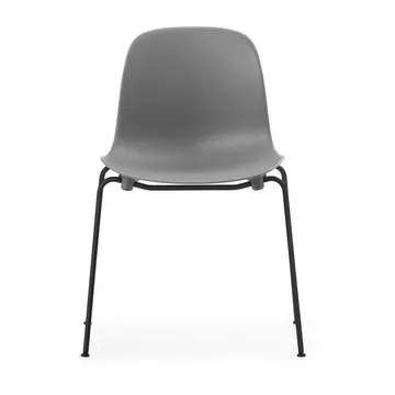 Form Chair cadeira empilhável com pés pretos, 2 peças, Cinza - Normann Copenhagen
