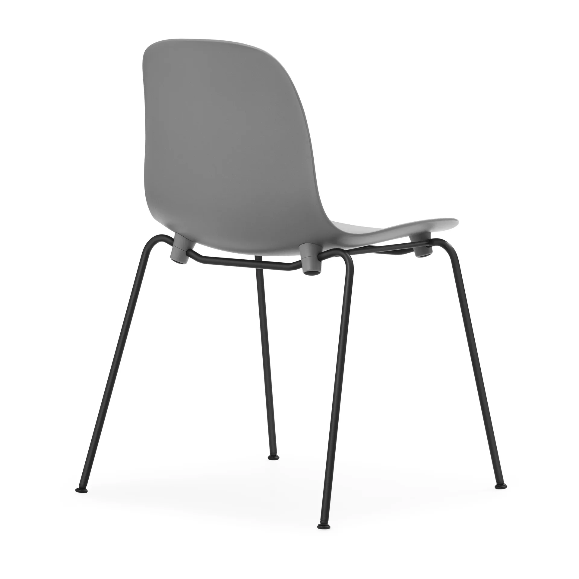 Form Chair cadeira empilhável com pés pretos, 2 peças, Cinza,  Normann Copenhagen