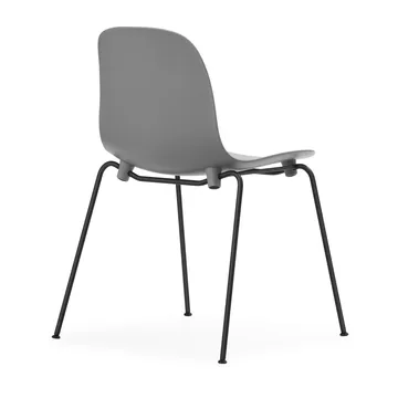 Form Chair cadeira empilhável com pés pretos, 2 peças, Cinza - Normann Copenhagen