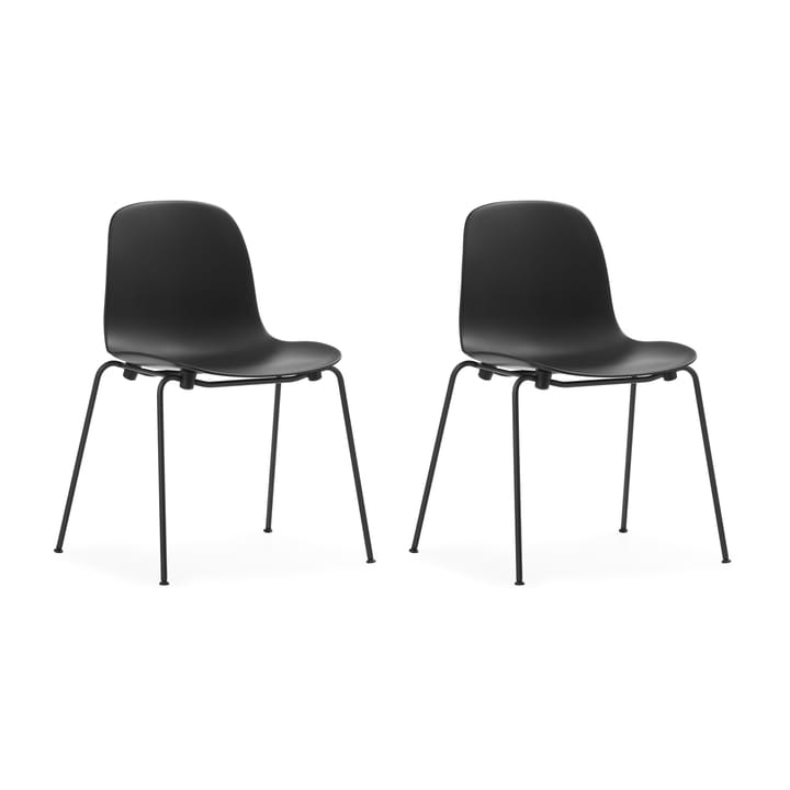 Form Chair cadeira empilhável com pés pretos, 2 peças, Preto - undefined - Normann Copenhagen