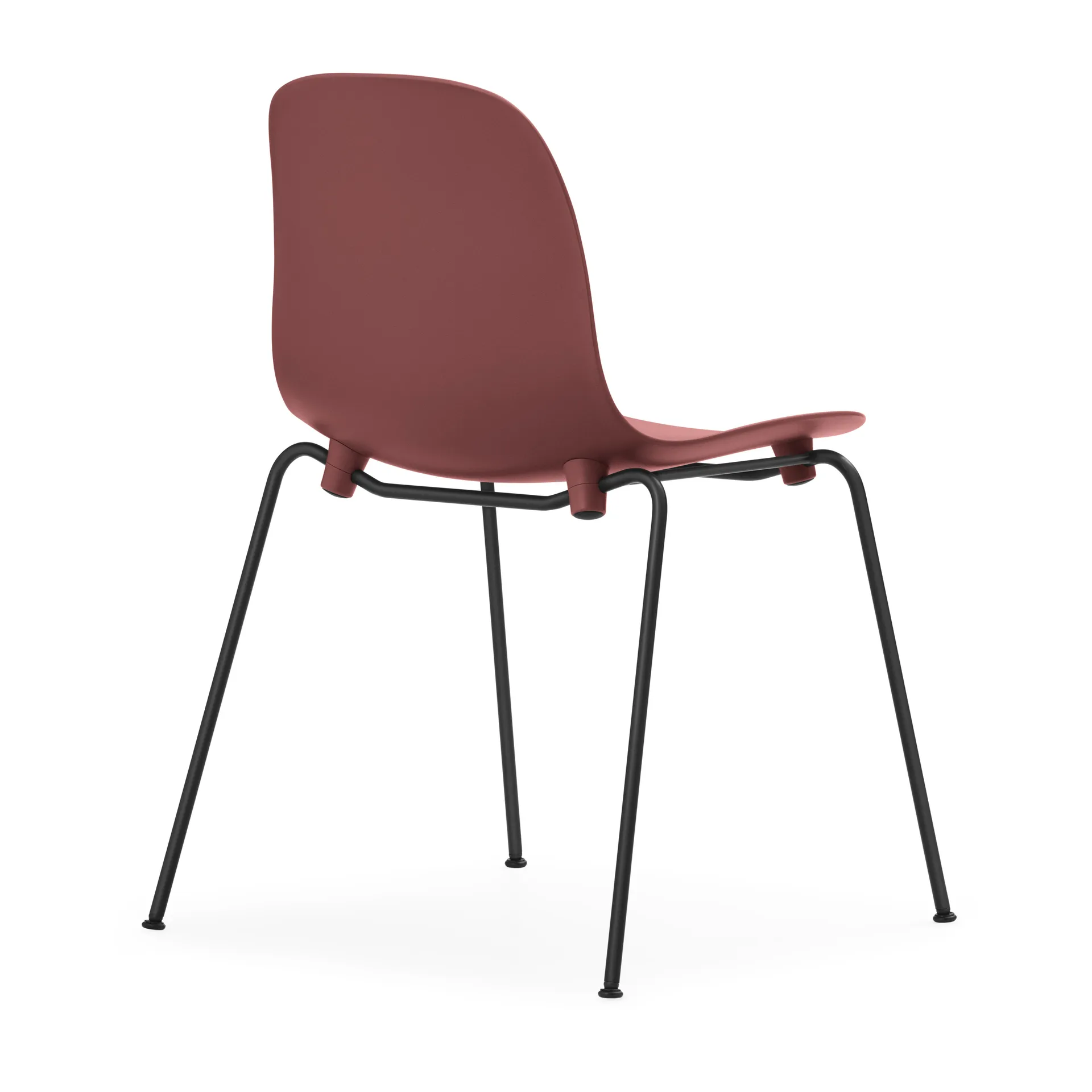 Form Chair cadeira empilhável com pés pretos, 2 peças, Vermelho,  Normann Copenhagen