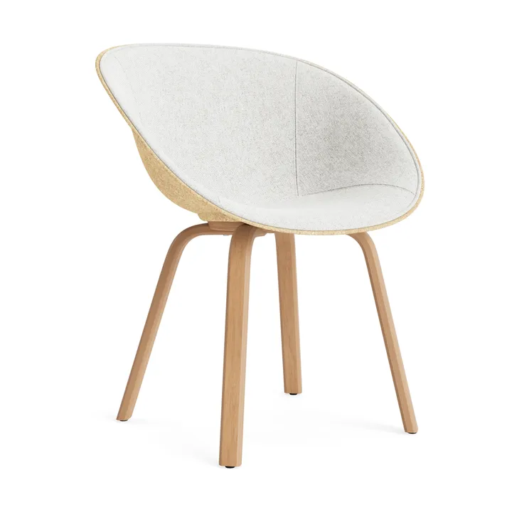Mat Armchair cadeira com braços estofada na frente - Hallingdal 110-cânhamo-faia - Normann Copenhagen