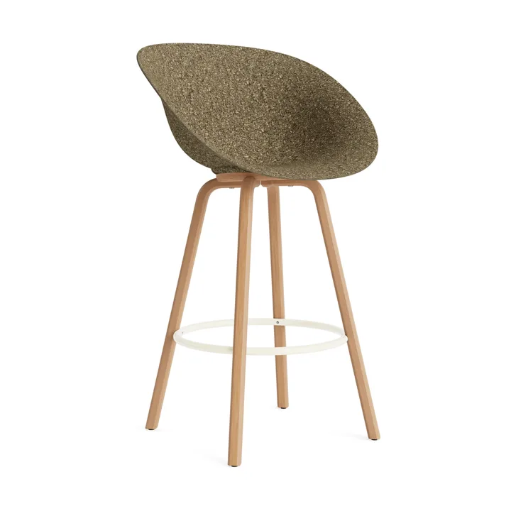 Mat Bar Armchair cadeira com braços 75 cm - Alga-faia-aço creme - Normann Copenhagen