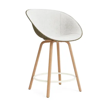 Mat Bar Armchair cadeira com braços estofada na frente 65 cm - Hallingdal 110-algas-faia-aço creme - Normann Copenhagen