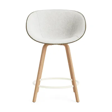 Mat Bar Armchair cadeira com braços estofada na frente 65 cm - Hallingdal 110-algas-faia-aço creme - Normann Copenhagen