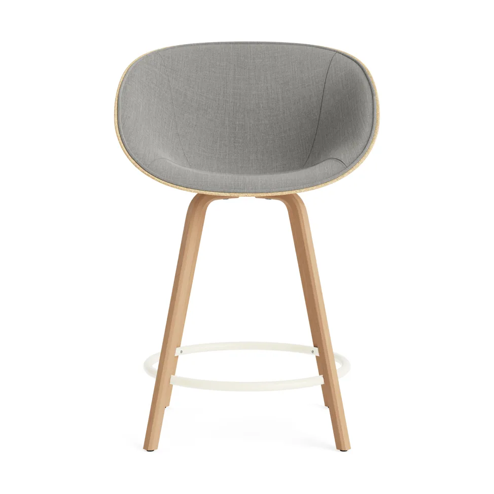 Mat Bar Armchair cadeira com braços estofada na frente 65 cm, Remix 133-cânhamo-faia-aço creme Normann Copenhagen