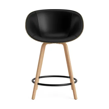 Mat Bar Armchair cadeira com braços estofada na frente 65 cm - Ultra 41599-alga-faia-aço preto - Normann Copenhagen