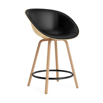 Mat Bar Armchair cadeira com braços estofada na frente 65 cm - Ultra 41599-cânhamo-faia-aço preto - Normann Copenhagen