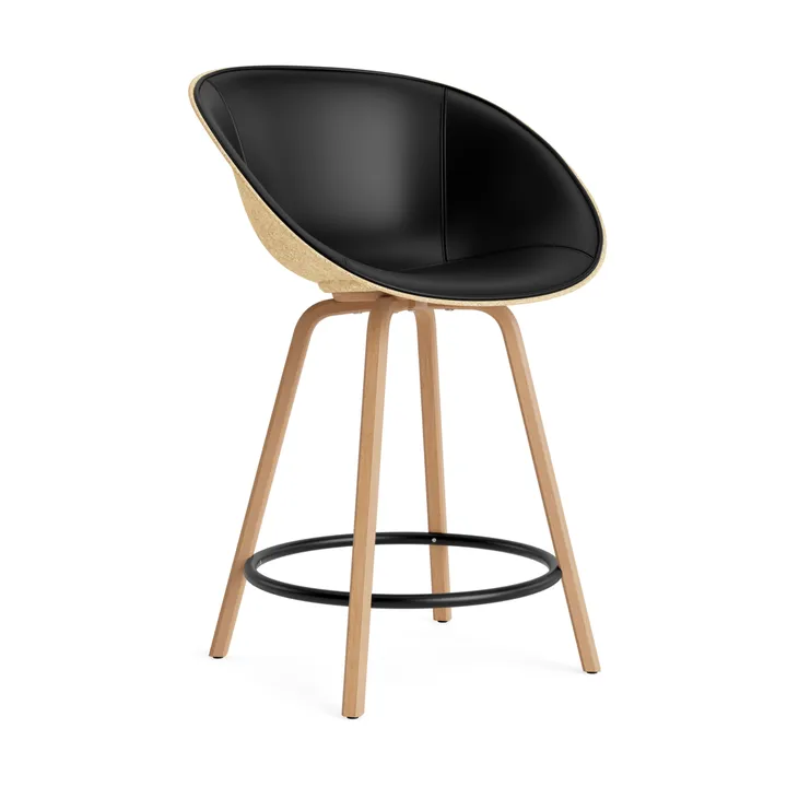 Mat Bar Armchair cadeira com braços estofada na frente 65 cm - Ultra 41599-cânhamo-faia-aço preto - Normann Copenhagen