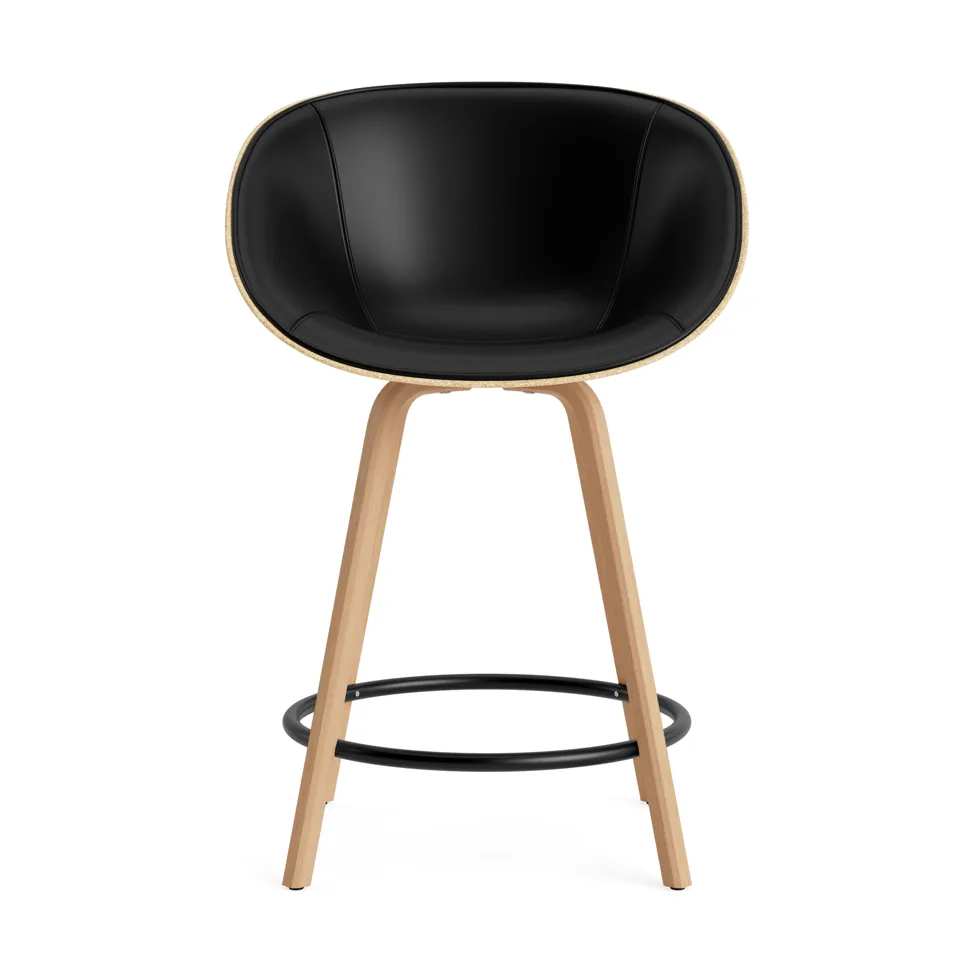 Mat Bar Armchair cadeira com braços estofada na frente 65 cm, Ultra 41599-cânhamo-faia-aço preto Normann Copenhagen