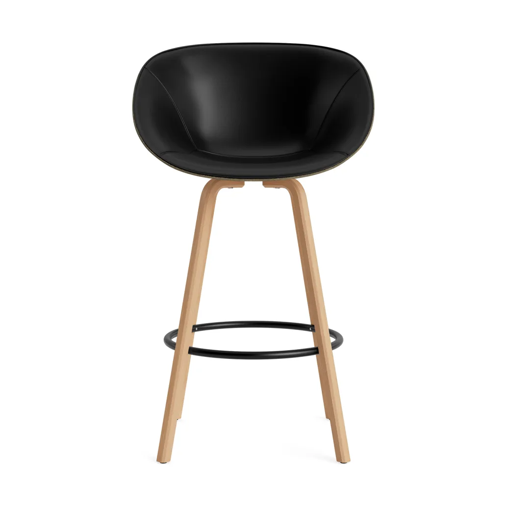 Mat Bar Armchair cadeira com braços estofada na frente 75 cm, Ultra 41599-alga-faia-aço preto Normann Copenhagen